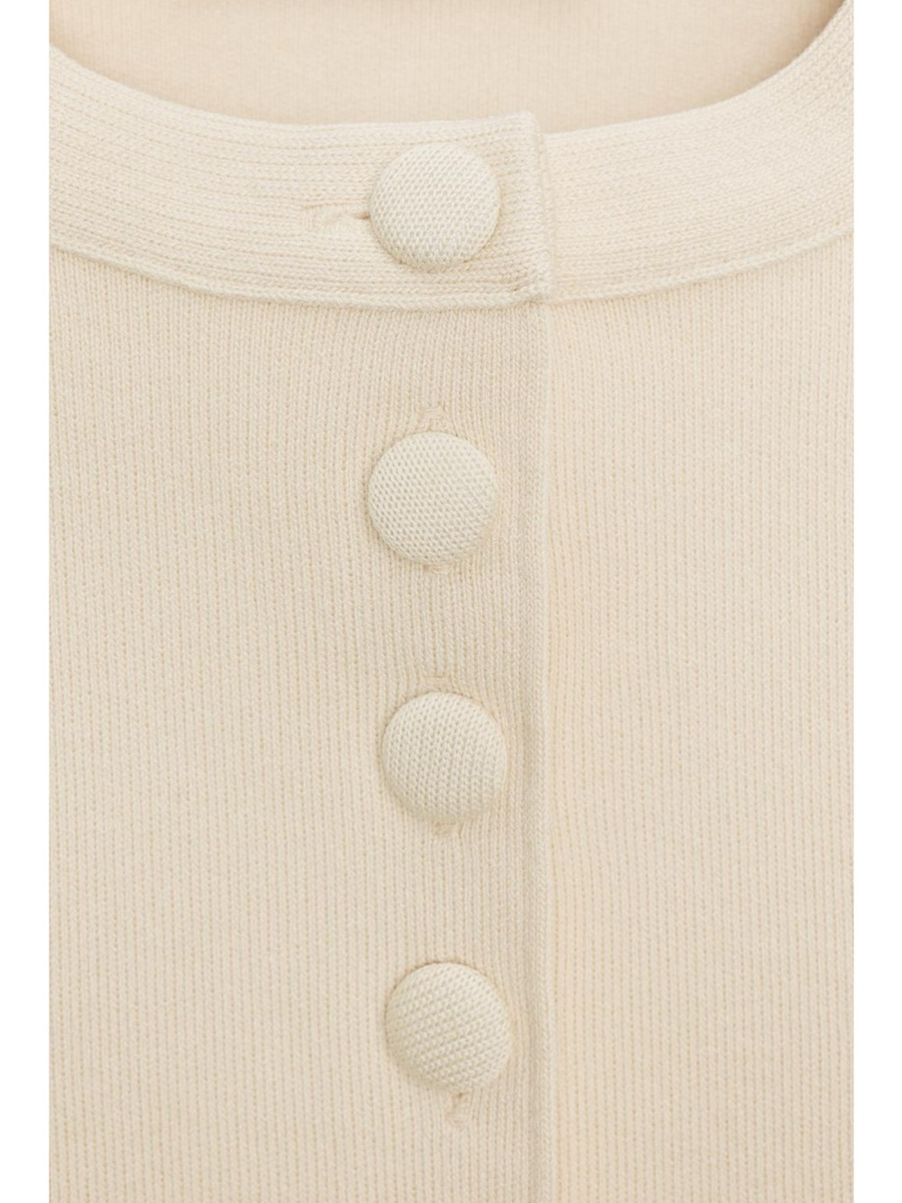 ZARA Ecru Short-Sleeve Button Front Bandage Knit cardigan - Picture 4 of 8